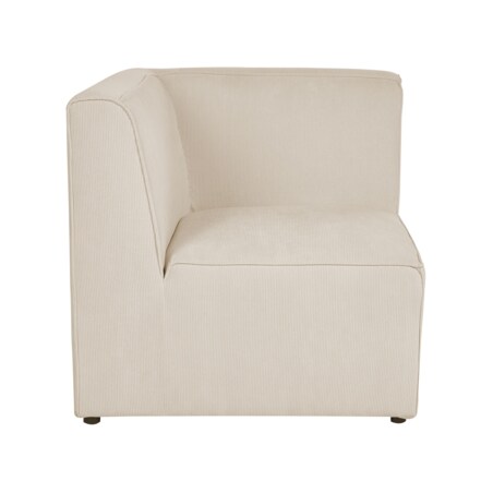 Narożnik modułowy 5-osobowy z otomaną sztruksowy lewostronny beżowy LEMVIG