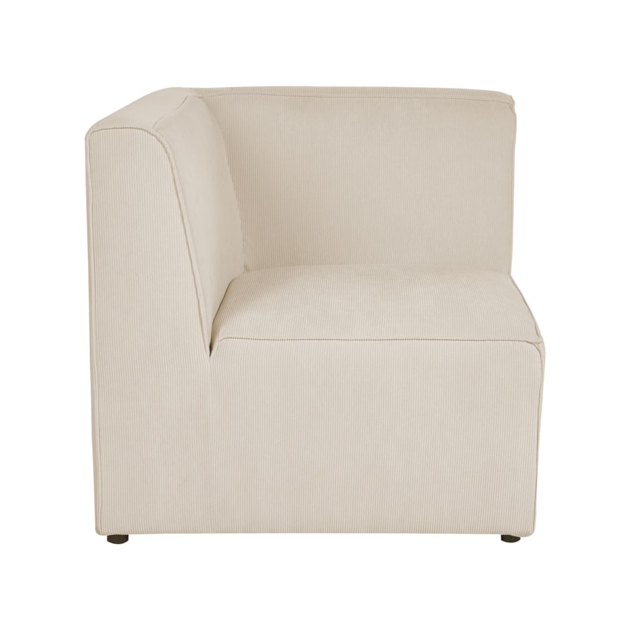 Narożnik modułowy 5-osobowy z otomaną sztruksowy lewostronny beżowy LEMVIG