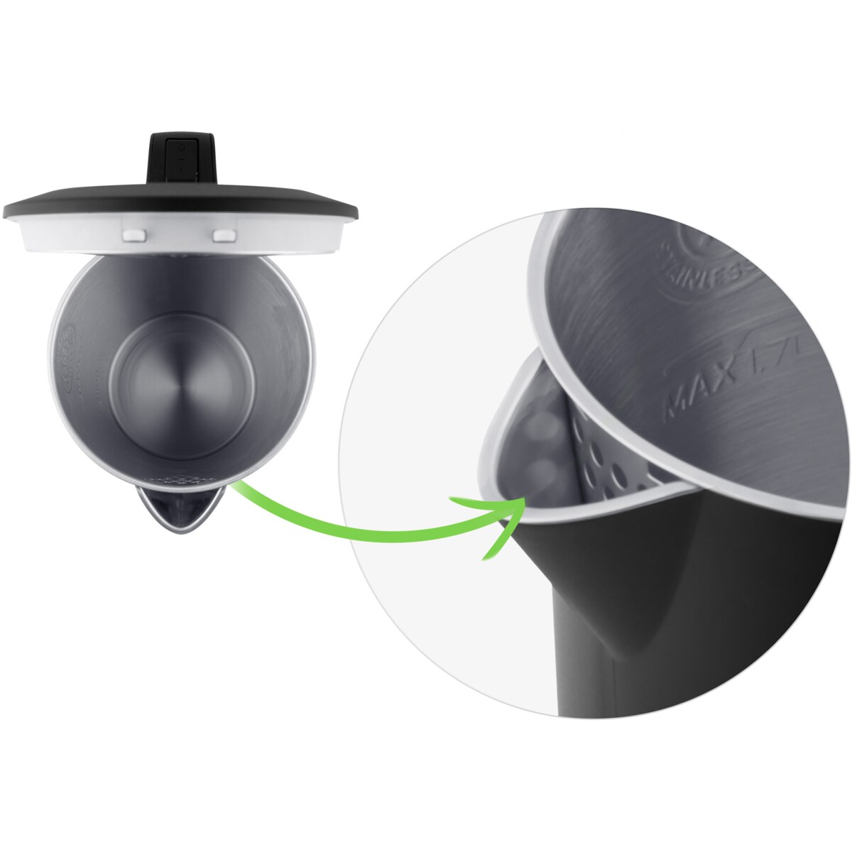 Czajnik elektryczny bezprzewodowy modny 1,7l Berdsen