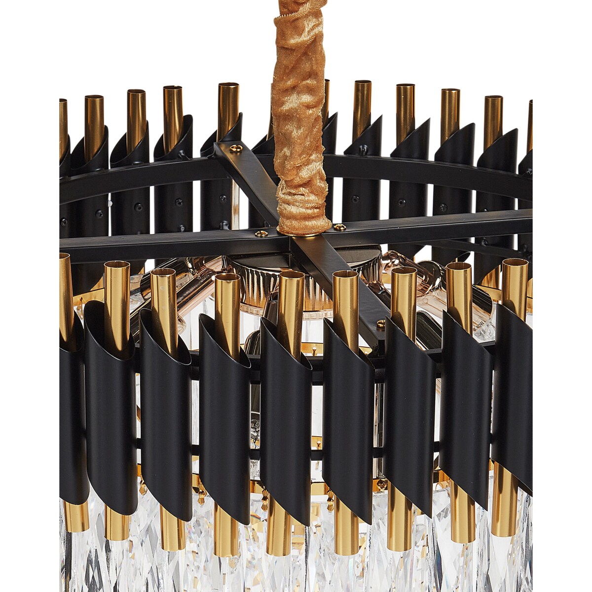 Żyrandol z kryształkami złoty ABELLAS