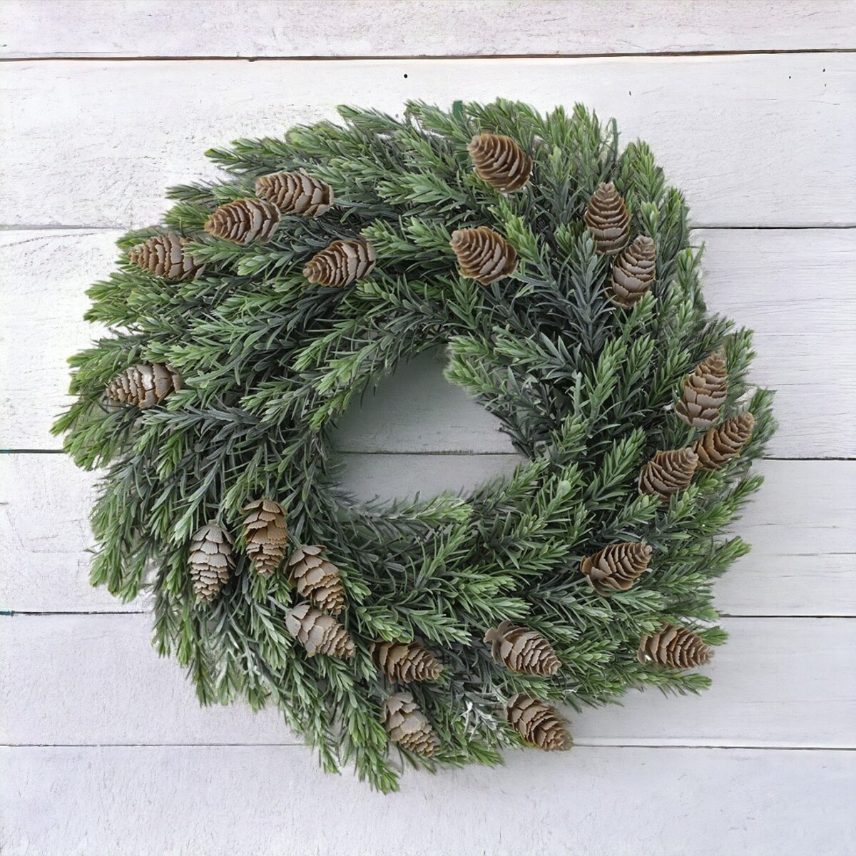 Sztuczny wianek świąteczny z jodły z szyszkami 38 cm