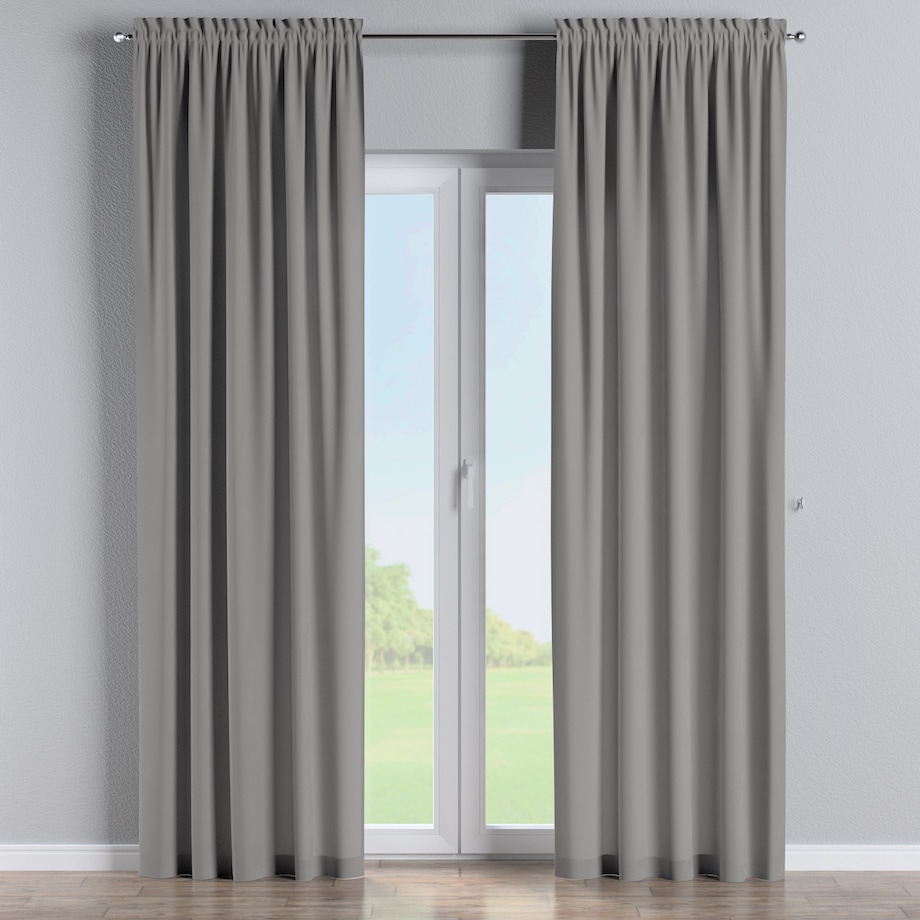 Zasłona na kanale z grzywką 1 szt. 130x260 szary