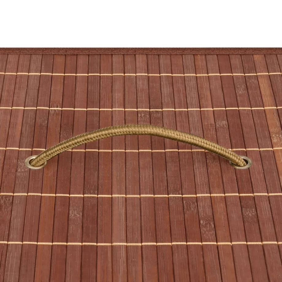 vidaXL Bambusowy kosz na pranie z 2 przegrodami, brązowy, 100 L