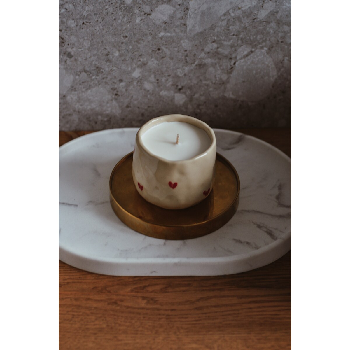 Świeca sojowa CZARKA SERDUSZKA 250 ml NATURALNA