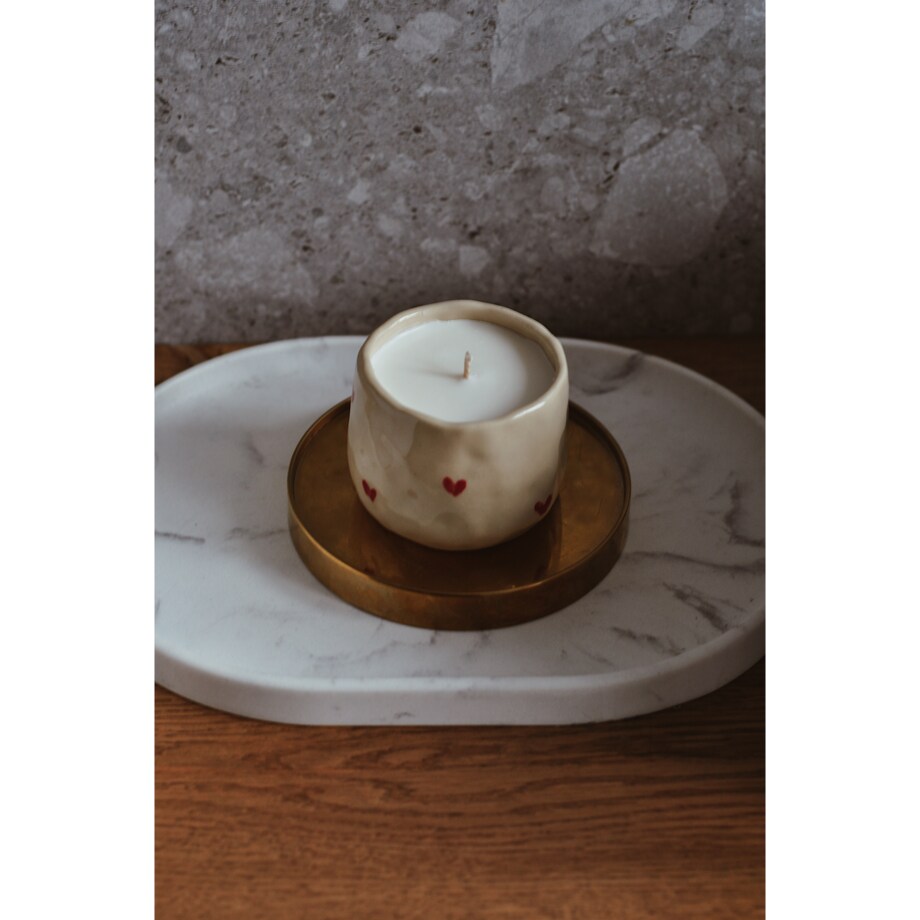 Świeca sojowa CZARKA SERDUSZKA 250 ml NATURALNA