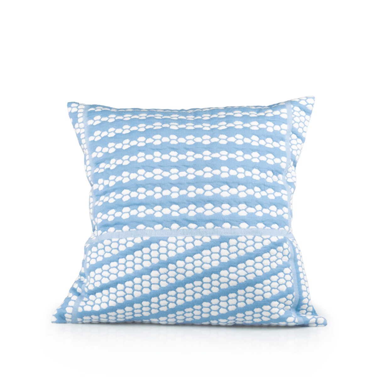 Poszewka na poduszkę 40x40 błękitna w biały wzór, zamek