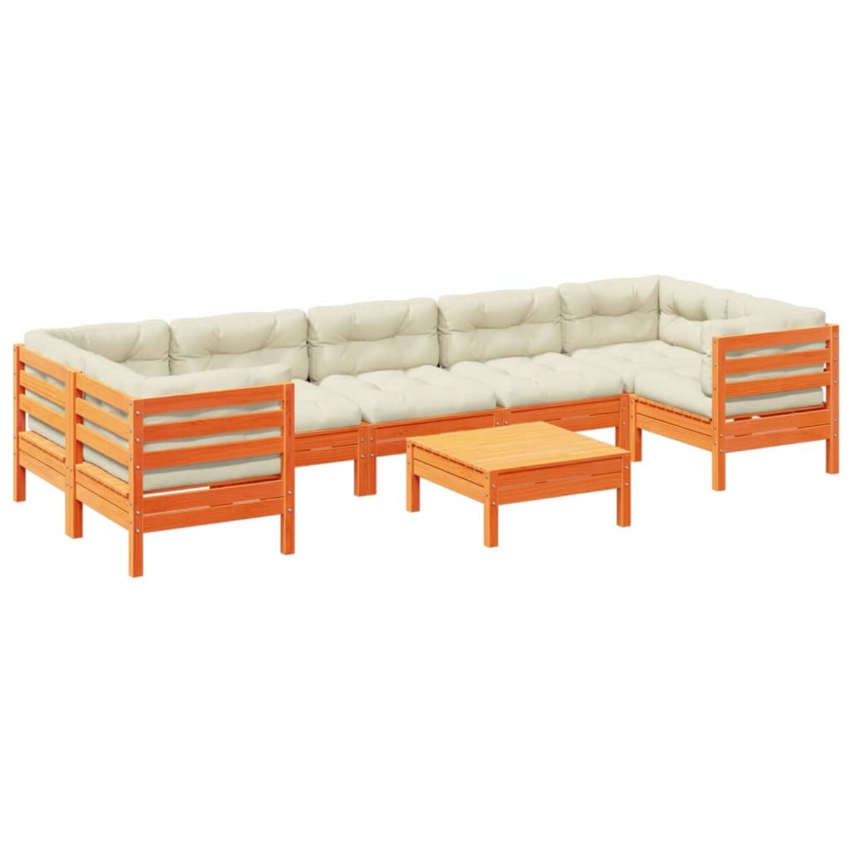 vidaXL 8-cz. zestaw wypoczynkowy do ogrodu, z poduszkami, woskowy brąz