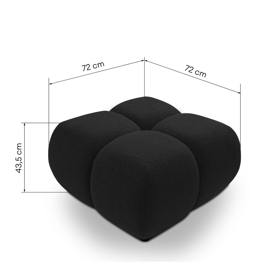 Pufa poczwórna PALIA - III bouclé 43,5x72x72 czarna