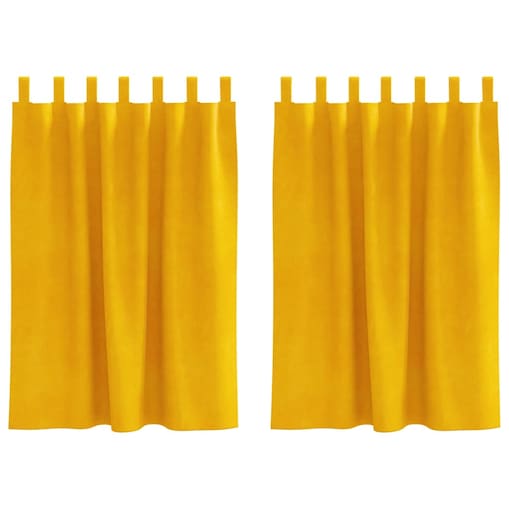 vidaXL Zasłony 2 pcs musztardowo żółty 140 x 140 cm Aksamit