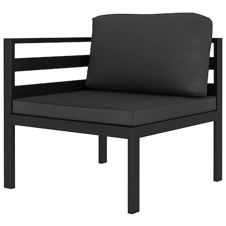 vidaXL 7-cz. zestaw mebli ogrodowych, poduszki, aluminium, antracyt