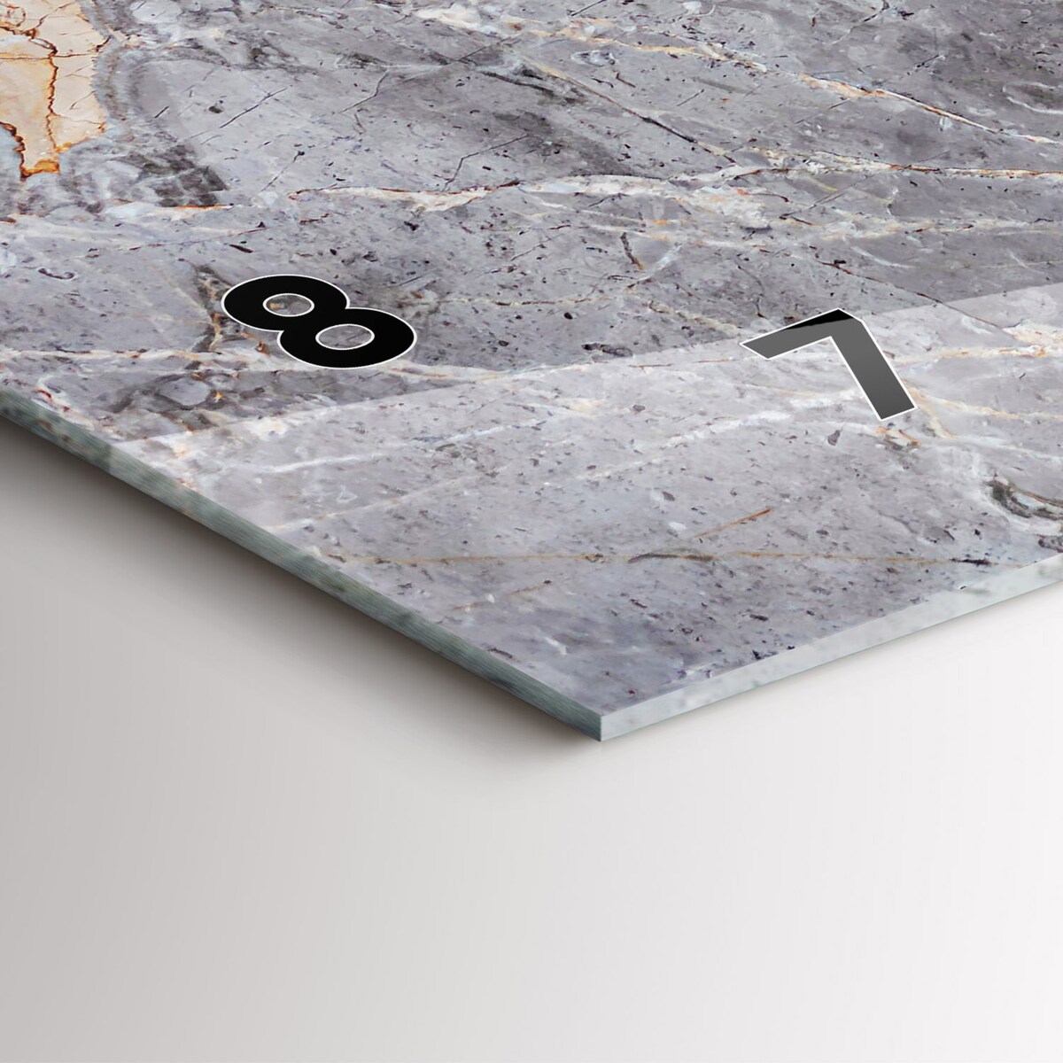 Zegar ścienny Szary Marmur, 60x30 cm