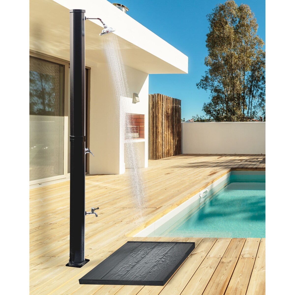 Prysznic ogrodowy solarny wolnostojący TOPOCALMA Srebrny