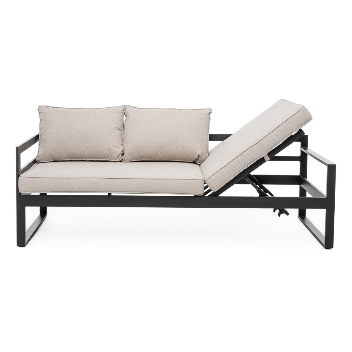 MEBLE OGRODOWE ALUMINIOWE NAROŻNIK NICEA BEŻOWO GRAFITOWA LEWA