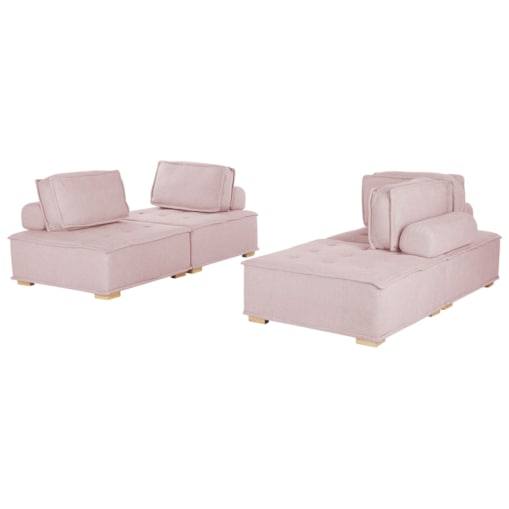 Modułowy komplet wypoczynkowy 4-osobowy różowy TIBRO