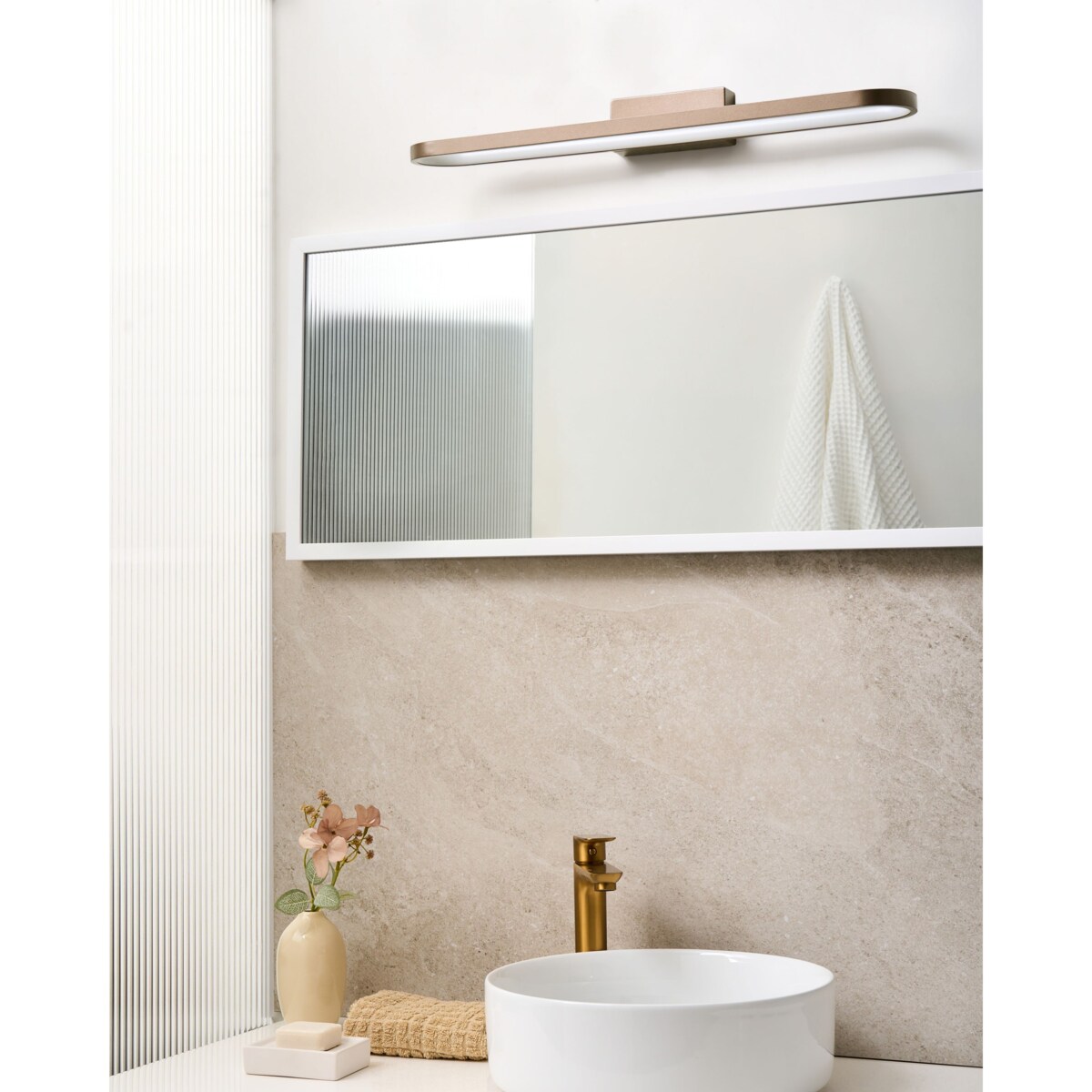 Kinkiet LED obrazowy/łazienkowy MIDOU Metal Brązowy