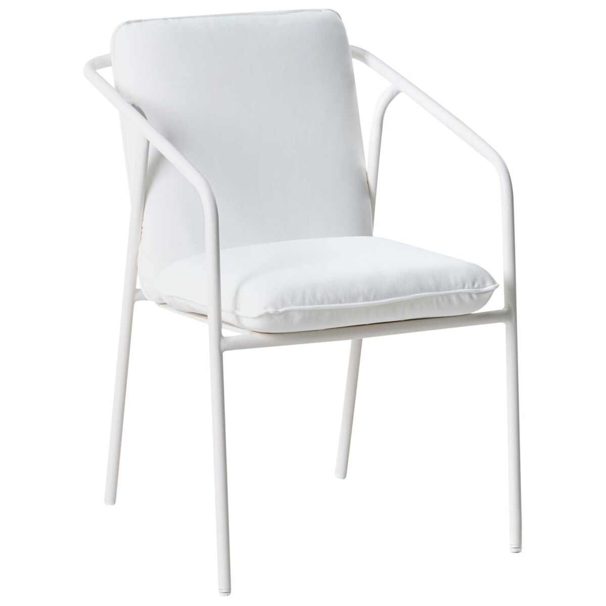 Zestaw 8 krzeseł ogrodowych z poduszkami ASCIANO Metal Biały