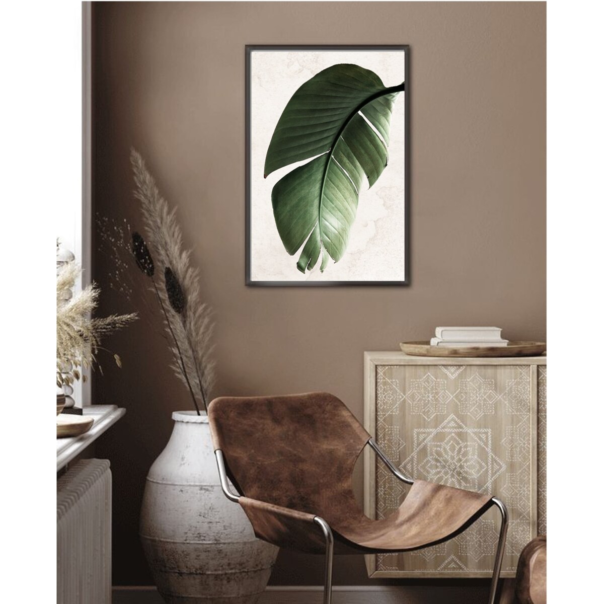 Poster Story, Plakat, Obraz - Zielony Liść Strelitzii, wymiary 50 x 70 cm