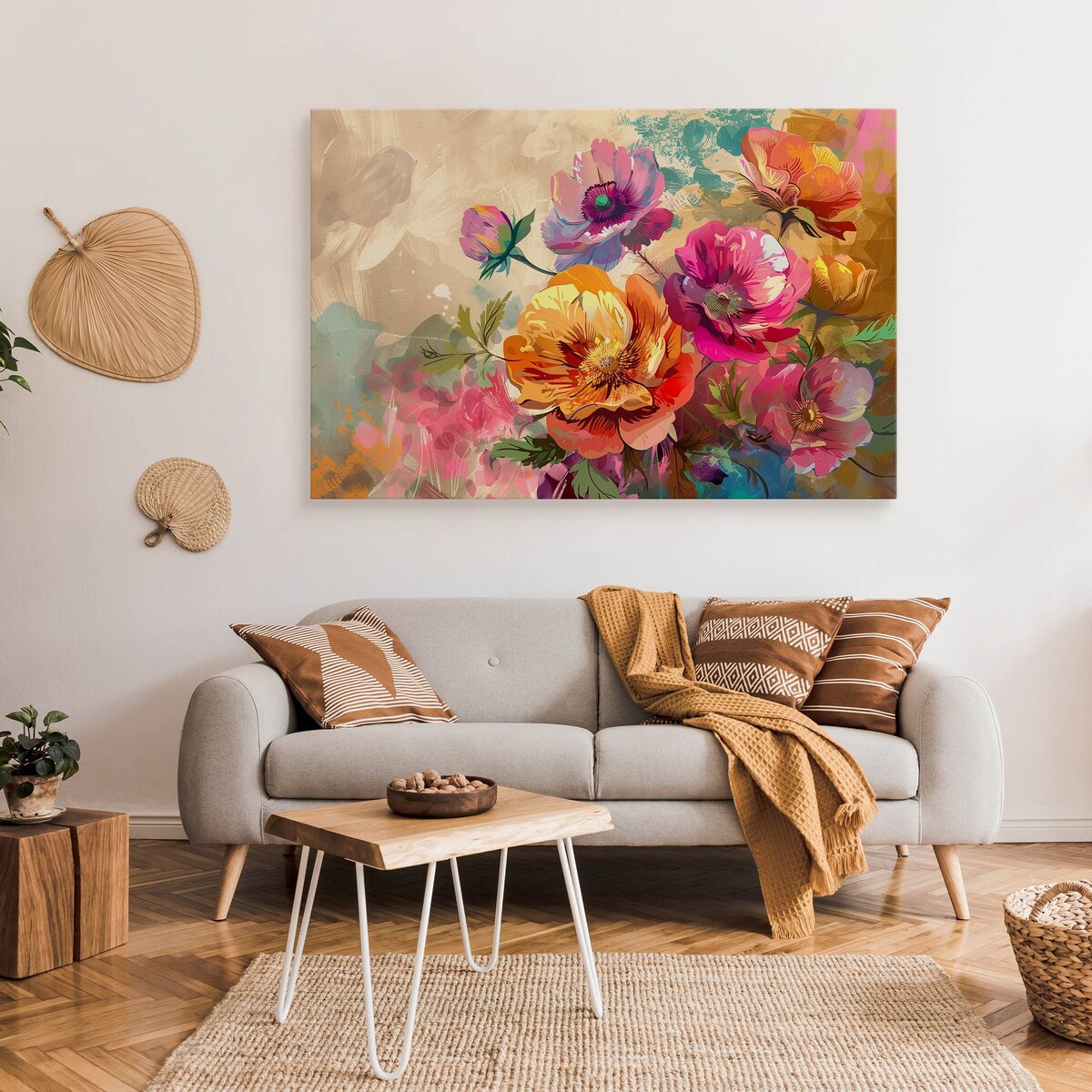 Obraz Na Płótnie Do Jadalni Akwarelowe Polne Kwiaty Natura Rośliny 120x80cm