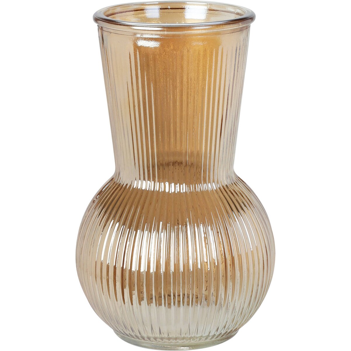 Wazon szklany ryflowany, 20 cm