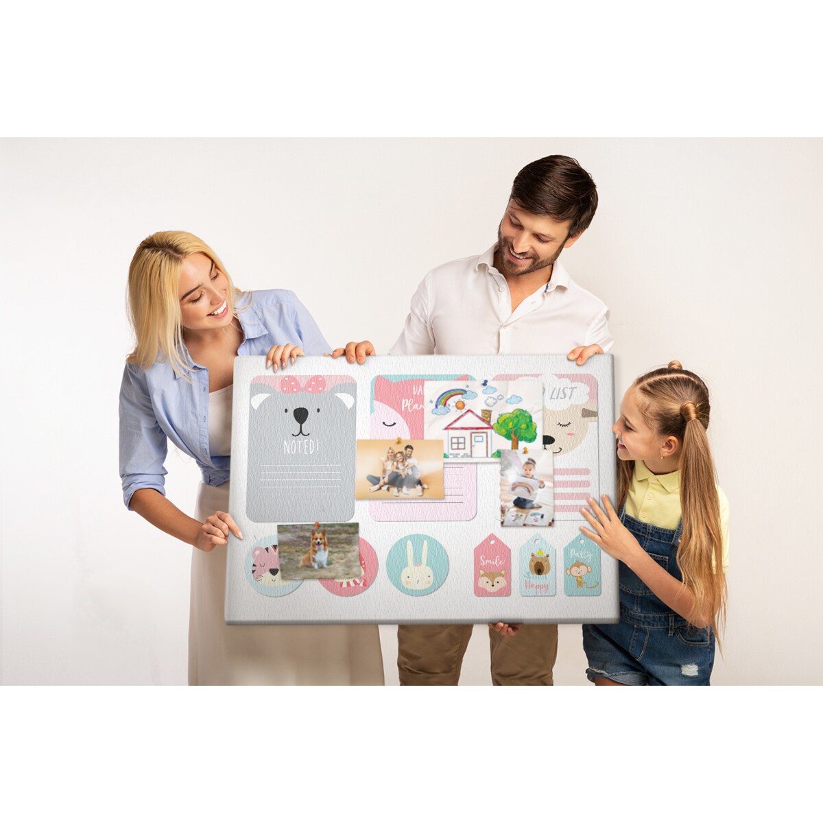 Tablica korkowa Zwierzątka 100x70cm - drewniane pinezki