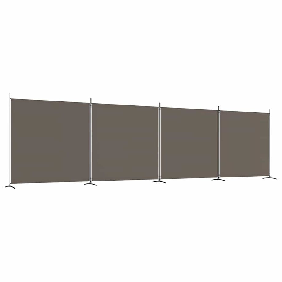 vidaXL Parawan 4-panelowy, antracytowy, 698x180 cm, tkanina
