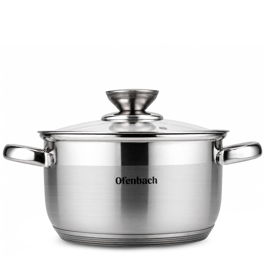 Garnek ze stali nierdzewnej z pokrywką 2.4L indukcja gaz OFENBACH