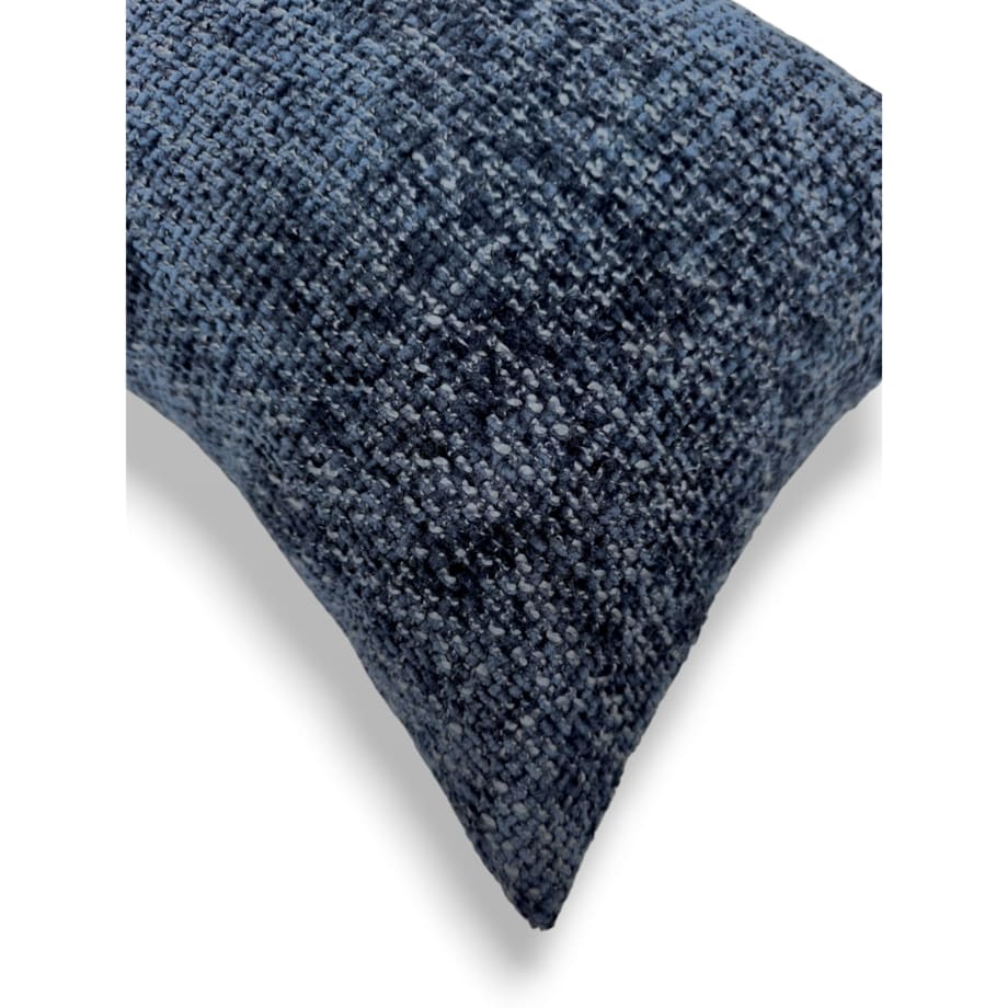 Granatowa poduszka dekoracyjna z tkaniny szenilowej 55x35 Cyntia