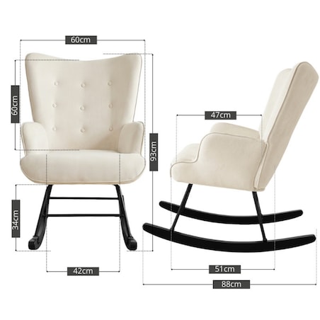 Fotel bujany tapicerowany welur wygodny wypoczynkowy uszak salon beżowy