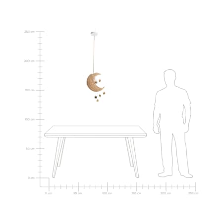 Lampa wisząca Księżyc ORCHON Rattan Naturalny