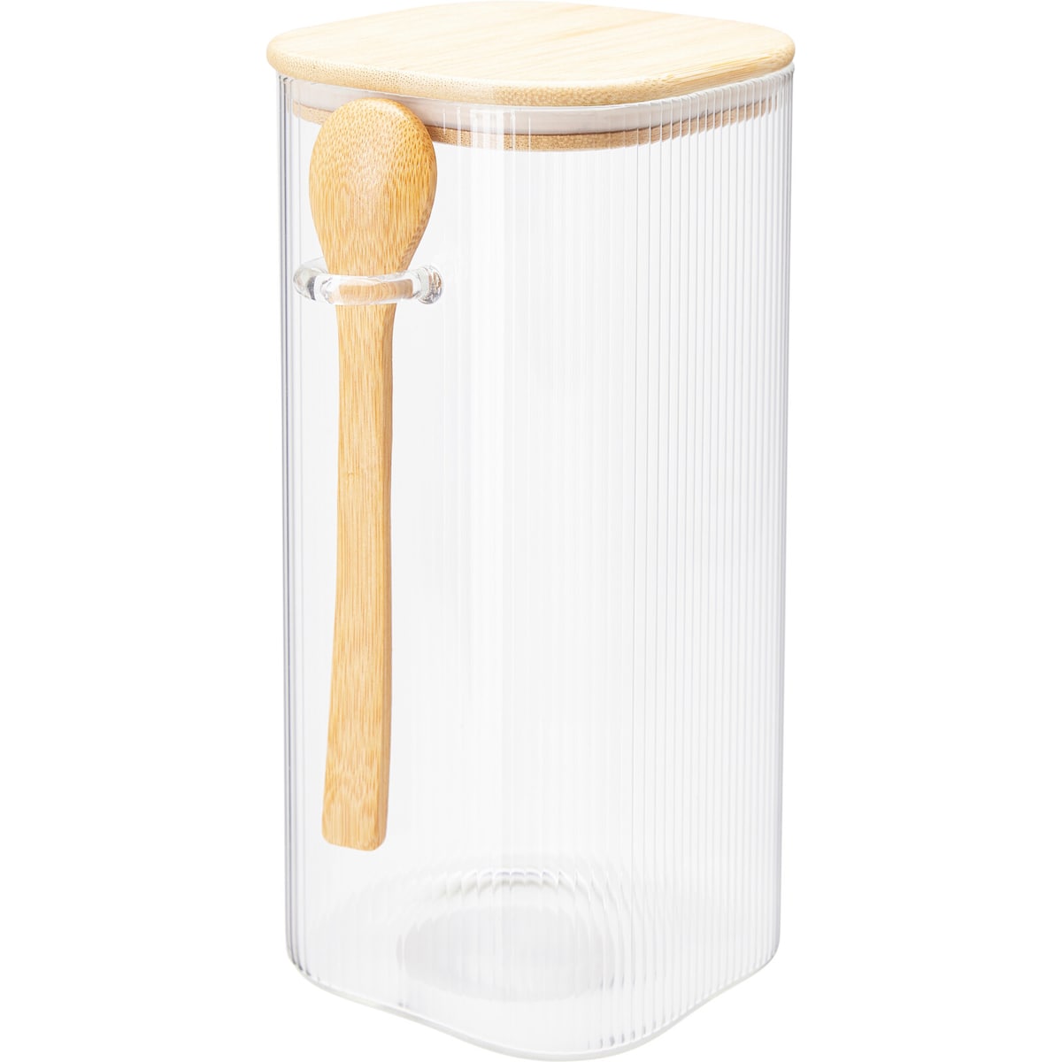 Pojemniki szklane z pokrywkami ZUNI, ryflowane szkło