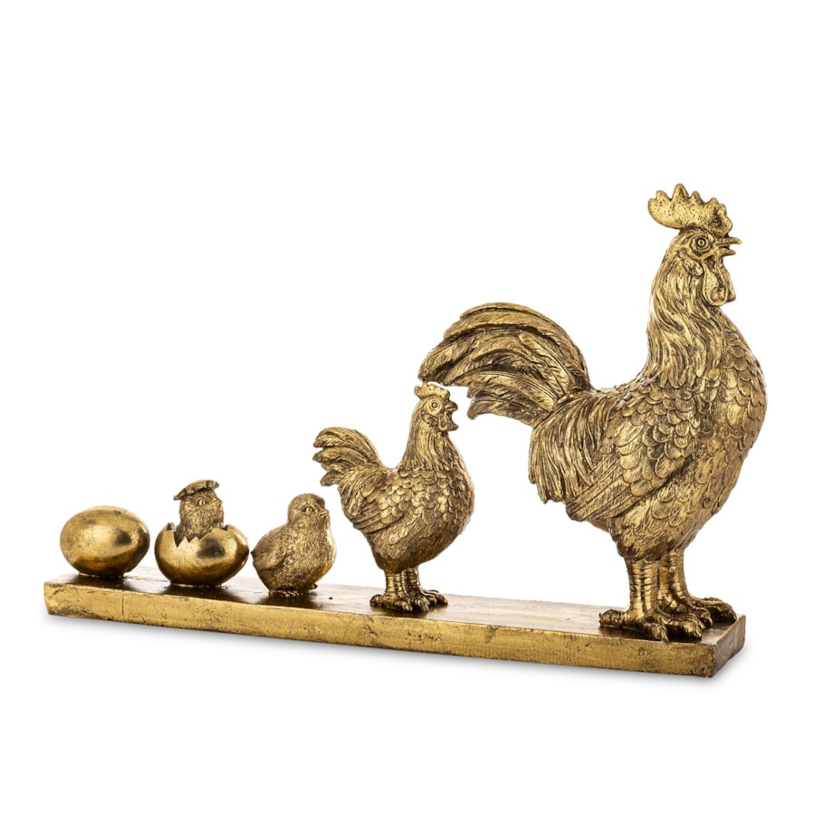 Dekoracja - złota kurnikowa RODZINA 21,5x33x7 cm small