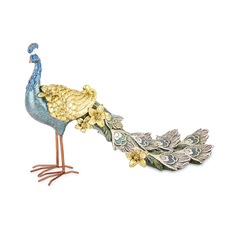 Dekoracja - Paw 20x31x115 cm PAVO Gold