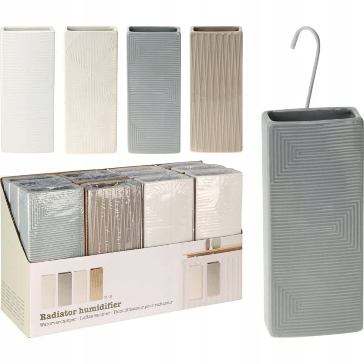 Nawilżacz powietrza ceramiczny 18cm na grzejnik SZARY
