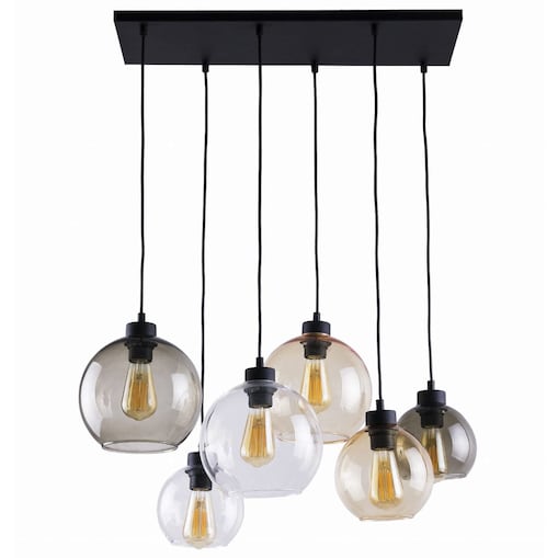 Lampa wisząca molekuły Cubus 2164 TK Lighting loftowa szklana czarna