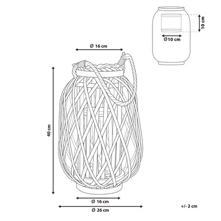 Lampion MAURITIUS Wierzba 40 cm Naturalny