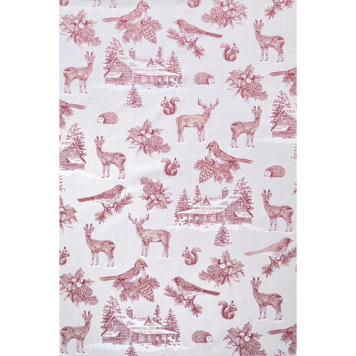 Dwustronne podkładki Toile de Jouy Red Forest & Glen Check – komplet 4 szt.