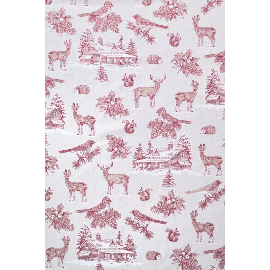 Dwustronne podkładki Toile de Jouy Red Forest & Glen Check – komplet 4 szt.