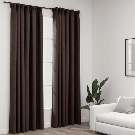 vidaXL Zasłony stylizowane na lniane, 2 szt., taupe, 140x225 cm