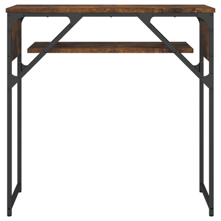 vidaXL Stolik konsolowy z półką, przydymiony dąb, 75x30x75 cm