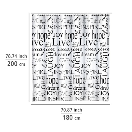 Zasłona prysznicowa Live, 180 x 200 cm, WENKO