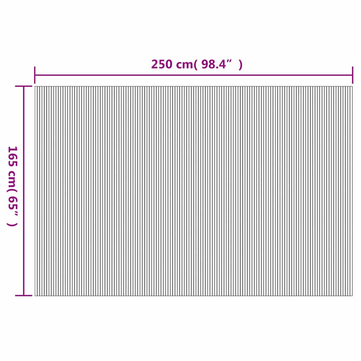 vidaXL Parawan bambusowy, szerokość 250 cm, wysokość 165 cm, naturalny