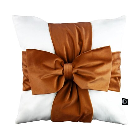 Poduszka VELVET VE2213 | Karmelowa kokarda 40 x 40 cm