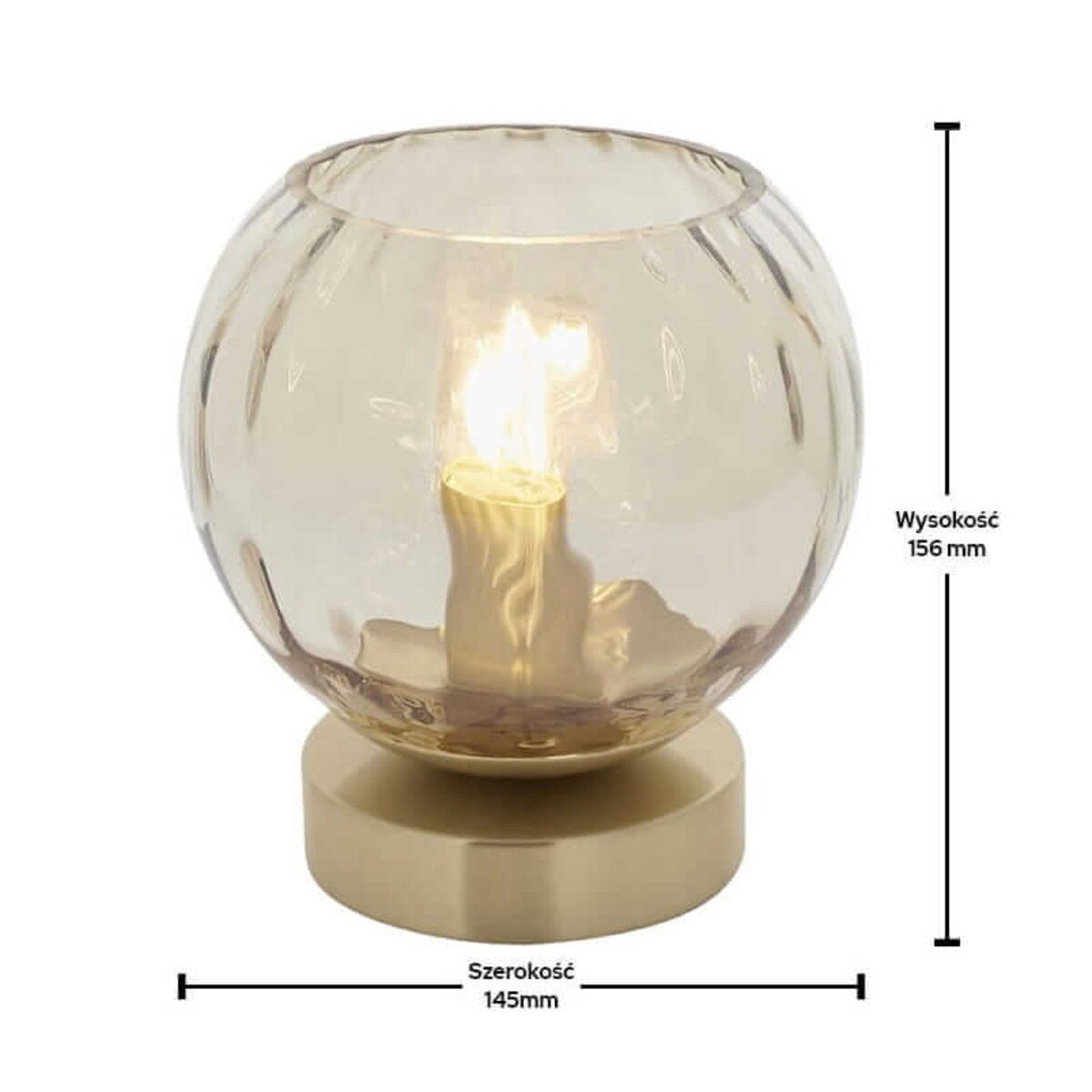 Szklana lampa stojąca na stół Dimple 91973 Endon złota przezroczysta