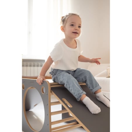 Kostka Wielozadaniowa + MAŁA zjeżdżalnia CHMURKI - szara