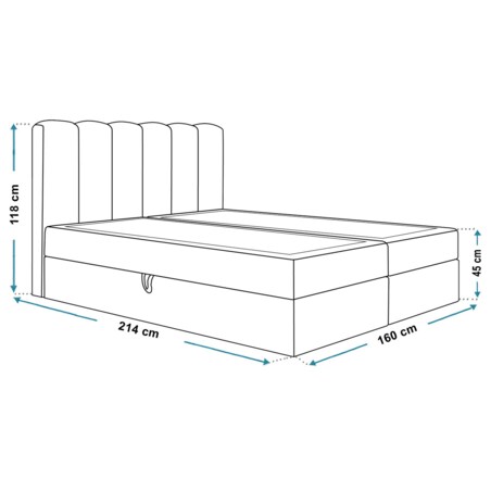 Łóżko kontynentalne FOX 10 160x200 do sypialni - beżowe