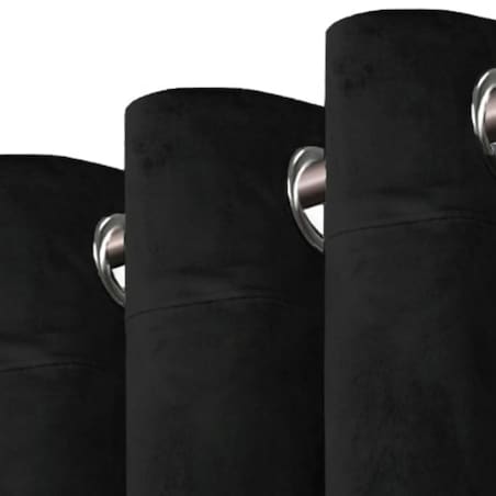 Zasłony welurowe 140x250 czarne przelotka