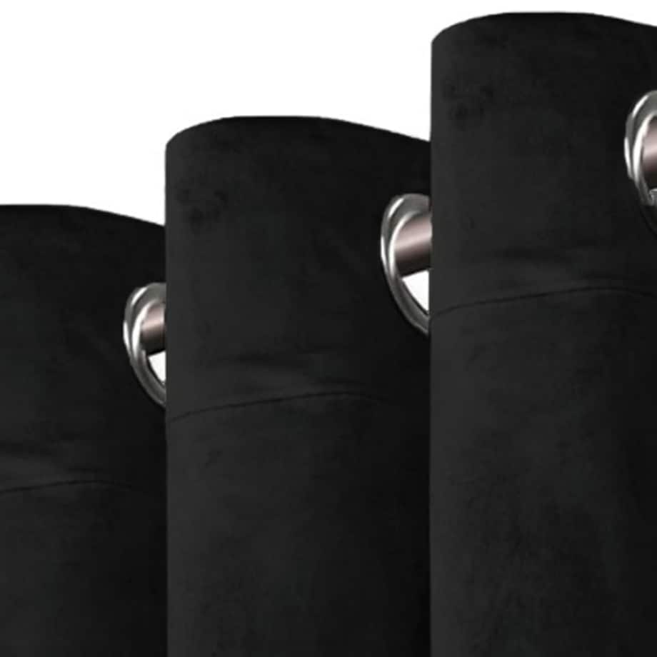 Zasłony welurowe 140x250 czarne przelotka