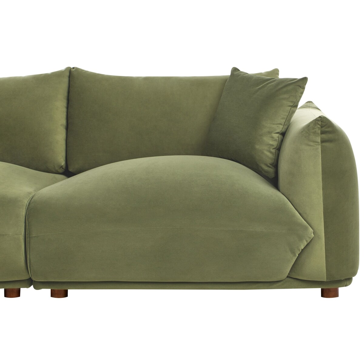 Sofa 3-osobowa welurowa zielona LUVOS