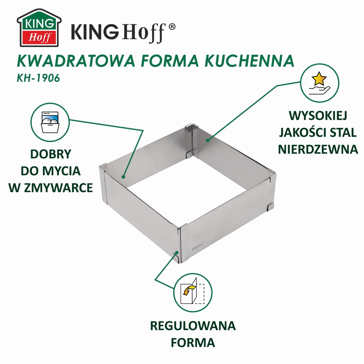 Regulowana forma do ciasta 28-15x5cm Tortownica Rant cukierniczy KINGHOFF