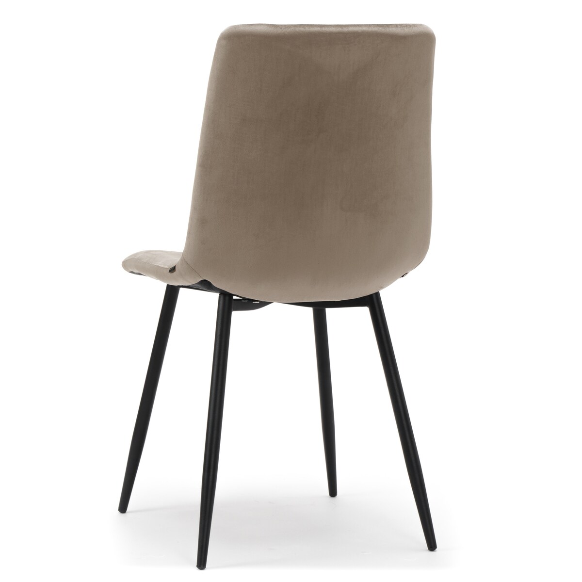 Krzesło tapicerowane pikowane welurowe do salonu jadalni PARMA ciemnobeżowa